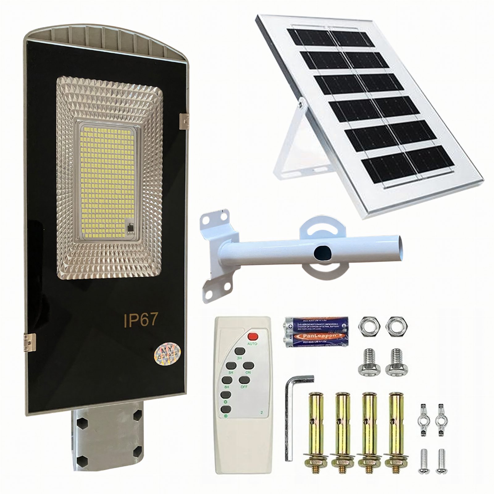 Latarnia Ogrodowa Lampa Solarna na Słup Mocna 50W Panel Uliczna 100 Led