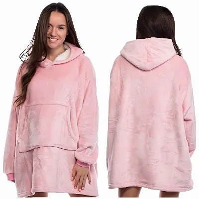 DUŻA BLUZA KOC KOCOBLUZA OVERSIZE GRUBA Z KAPTUREM SZLAFROK DAMSKA MĘSKA