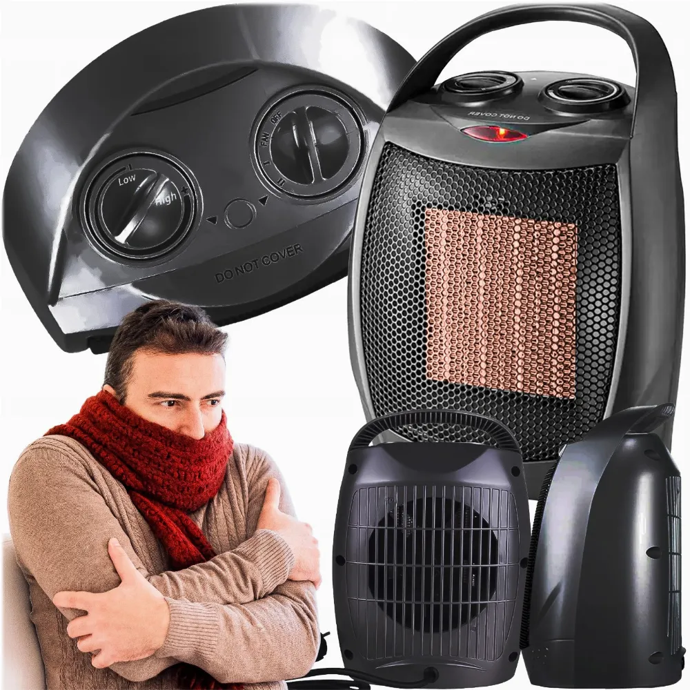 TERMOWENTYLATOR GRZEJNIK CERAMICZNY ELEKTRYCZNY FARELKA OGRZEWACZ 1500W 