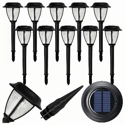 Zestaw Lamp Lampa Solarna LED Latarnia Ogrodowa Słupek Wbijana Latarenka 10szt.