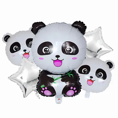 Zestaw Balonów Urodzinowych Panda Zwierzęta na Urodziny Przyjęcia 5 szt