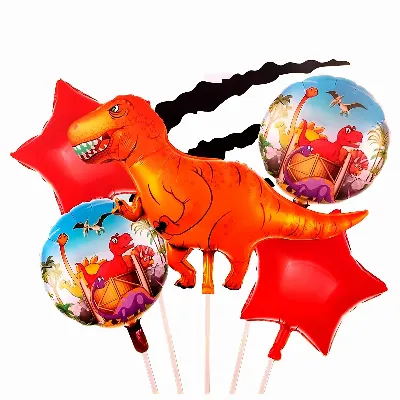 Zestaw Balonów Urodzinowych Dinozaur na Urodziny Urodzinowe Przyjęcia 5 szt