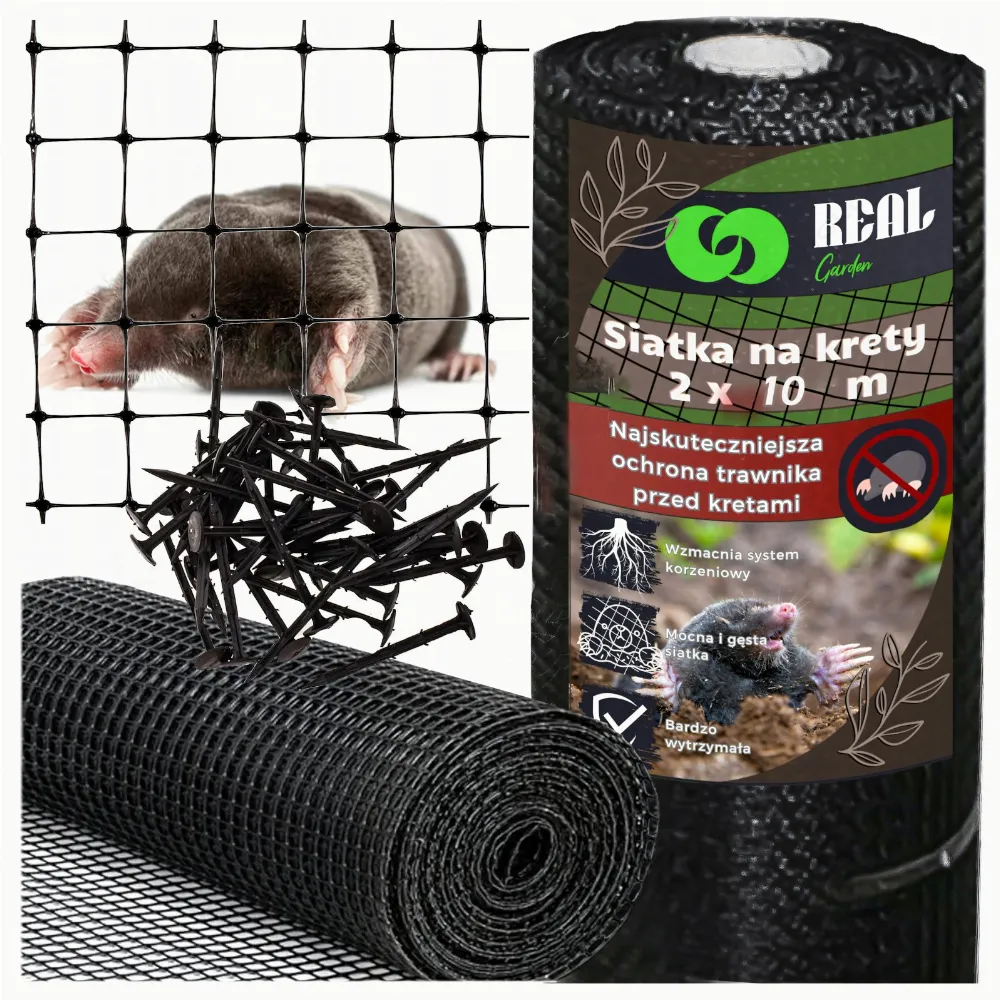 Siatka na Krety Przeciw Kretom Mocna 2x10m 30g Gęsta Wytrzymała + 50 Kotw
