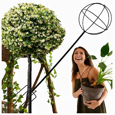 Pergola Ogrodowa Tarasowa Metalowa Podpora do Pnączy Róż Kwiatów 50x10cm Czarna