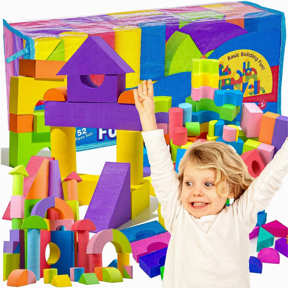 KLOCKI PIANKOWE ZESTAW KLOCKÓW DLA DZIECI 50 ELEMENTÓW PUZZLE KOLOROWE