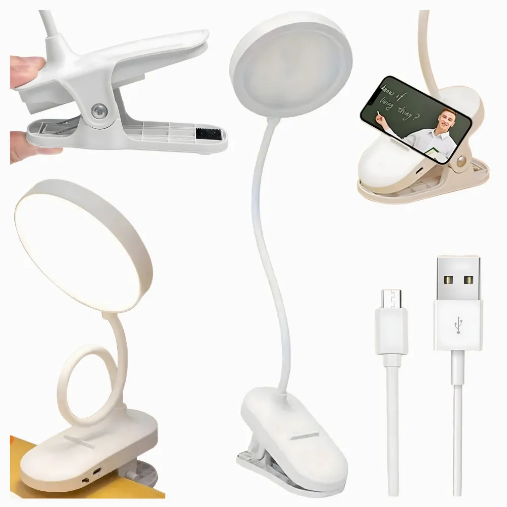 Lampka Led Bezprzewodowa do Czytania na Klips Nocna Biurko Praca Lampa 
