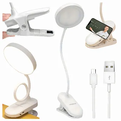 Lampka Led Bezprzewodowa do Czytania na Klips Nocna Biurko Praca Lampa 