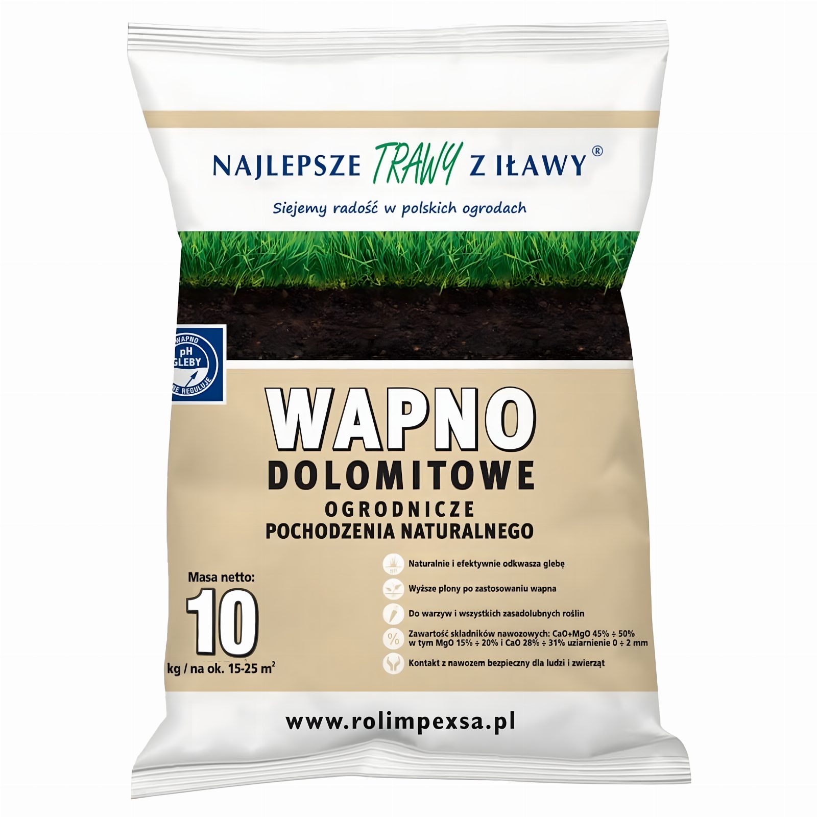 Premium Wapno Dolomitowe Ogrodnicze Ogrodowe Naturalne Nawóz Eko 10kg