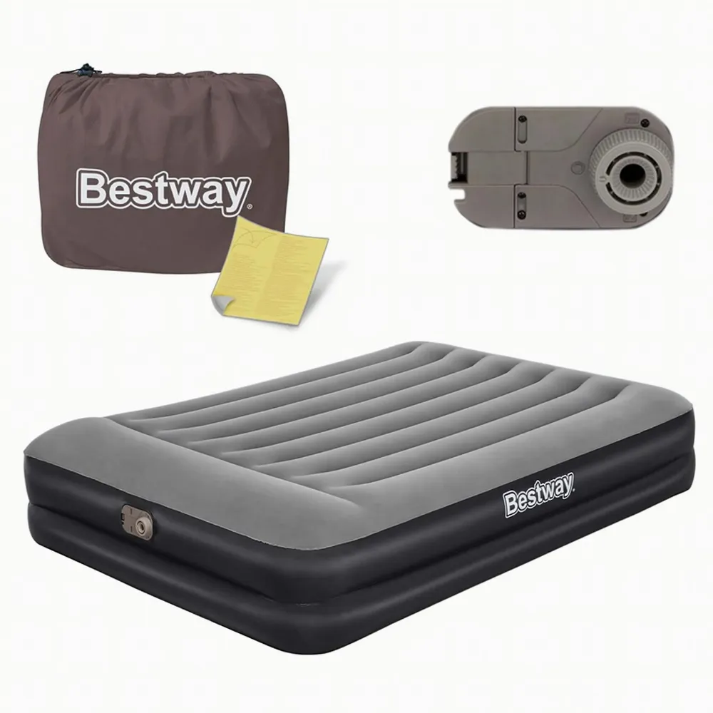 Bestway 67403 Materac Dmuchany TriTech ze Zintegrowaną Pompką 203x152x46cm 