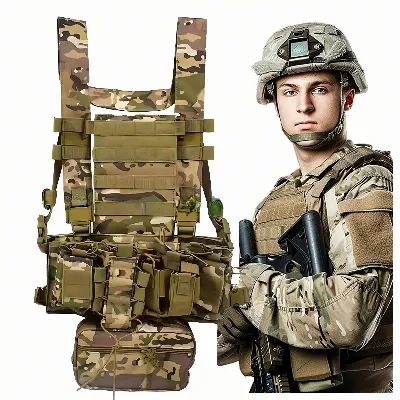 Kamizelka Taktyczna Wosjkowa Ochronna Molle Lekka Airsoft Zasobnik Asg