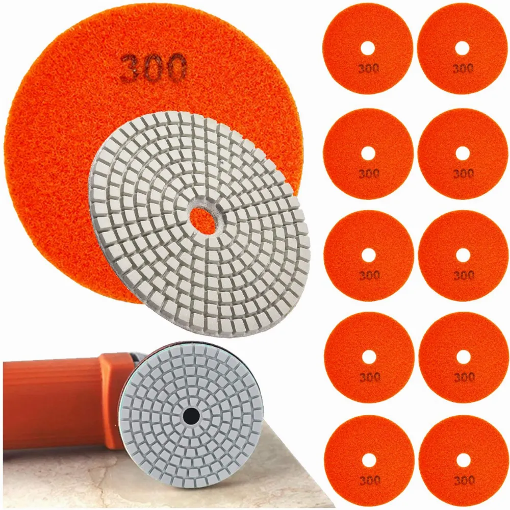 10x Tarcza Diamentowa Polerska 80mm do Szlifowania Gresu Płytek Na Rzep 300