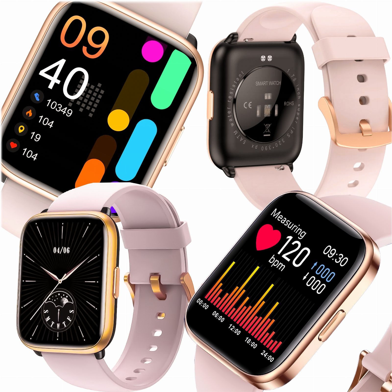 SMARTWATCH DAMSKI ZEGAREK POWIADOMIENIA KALENDARZYK PULS SMS POLSKIE MENU 