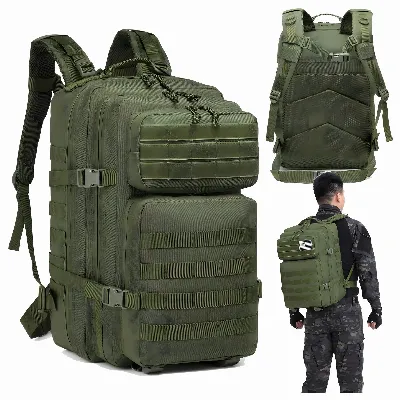 PLECAK SZKOLNY TAKTYCZNY PODRÓŻNY TURYSTYCZNY MILITARNY MĘSKI DUŻY 45L 