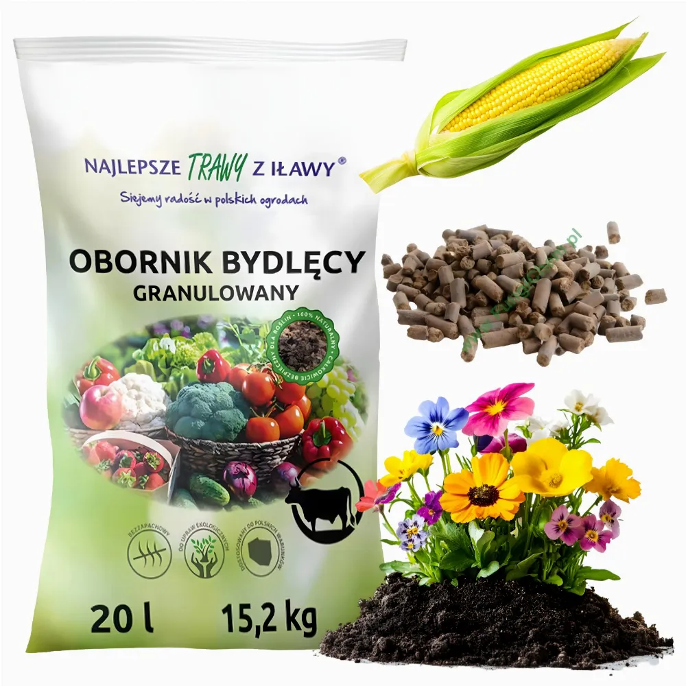 Obornik Bydlęcy Naturalny Granulowany 20l Nawóz organiczny Eko PREMIUM