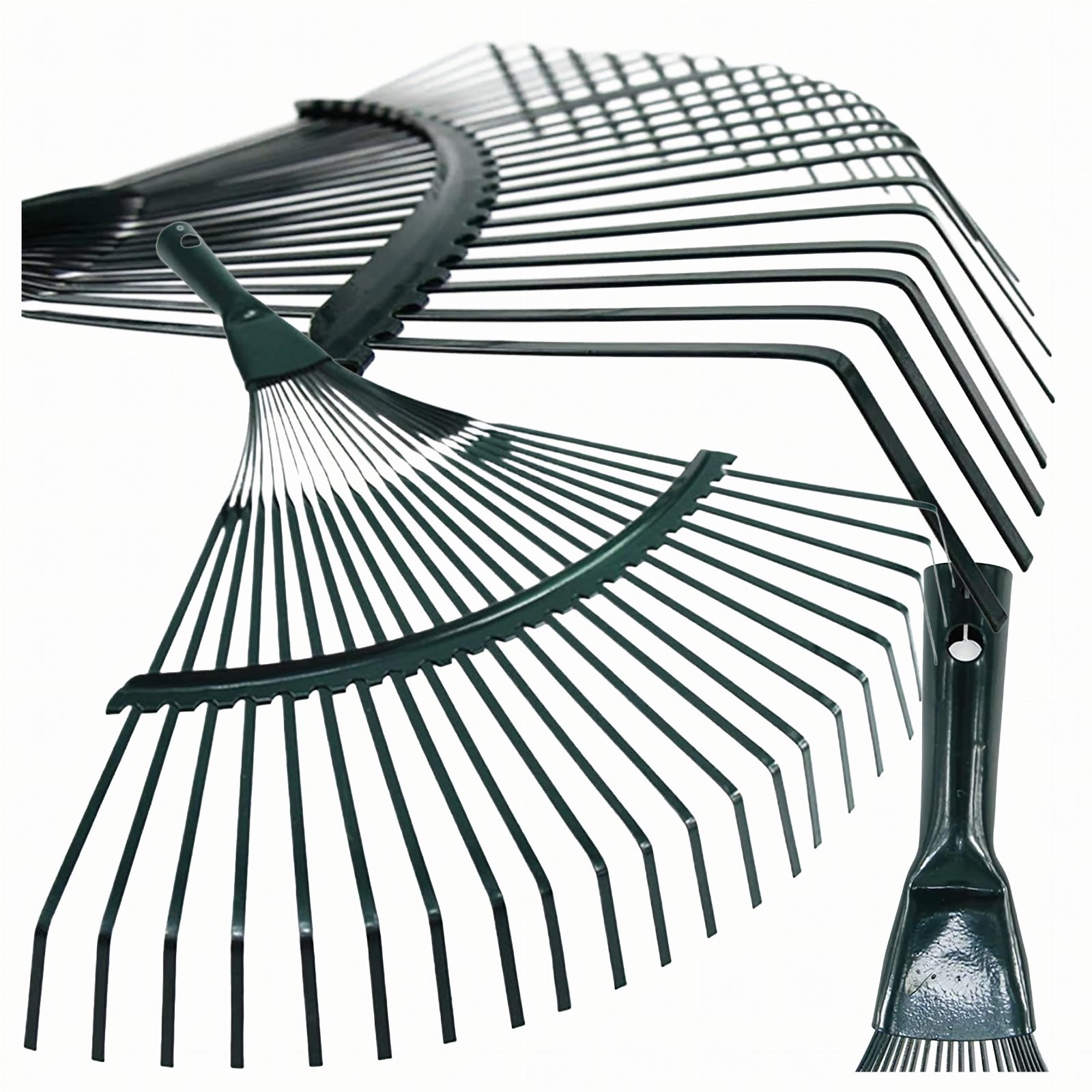 Grabie do Liści Trawy Wachlarzowe 42cm Stalowe Grabki Ogrodowe 22 Zębne 