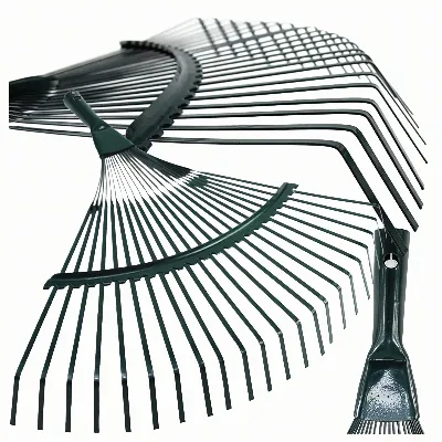 Grabie do Liści Trawy Wachlarzowe 42cm Stalowe Grabki Ogrodowe 22 Zębne 