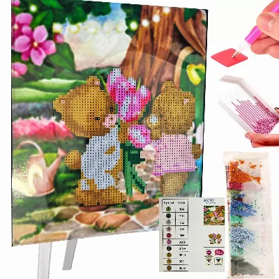 DIAMOND PAINTING HAFT DIAMENTOWY MOZAIKA ZESTAW SZTALUGA 21x25cm DLA DZIECI