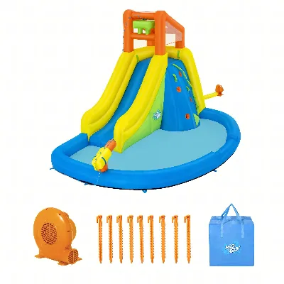 Bestway 53478 Plac Zabaw Park Wodny Dmuchany ze Zjeżdzalnią + Dmuchawa