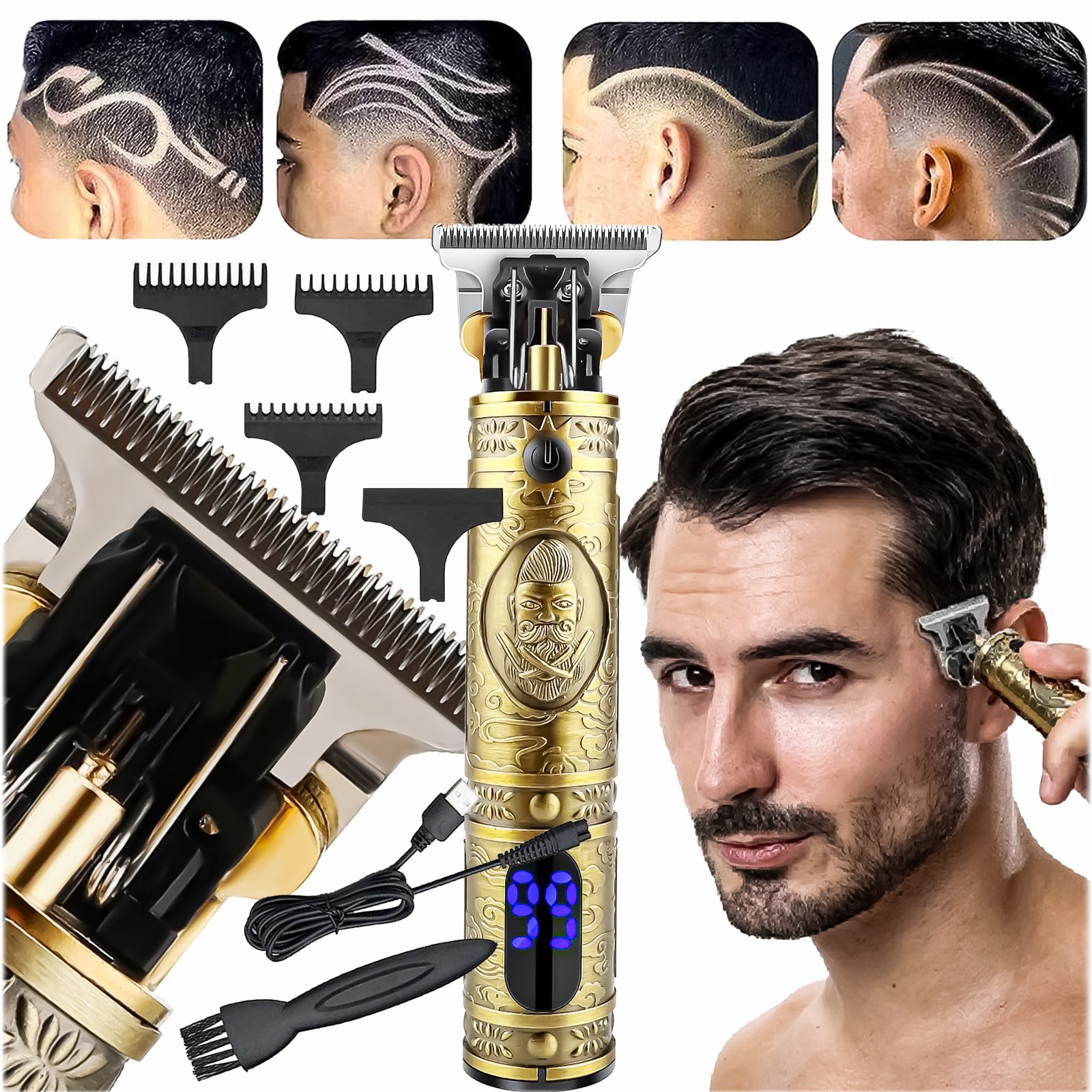 MASZYNKA TRYMER DO STRZYŻENIA BRODY WŁOSÓW BARBER