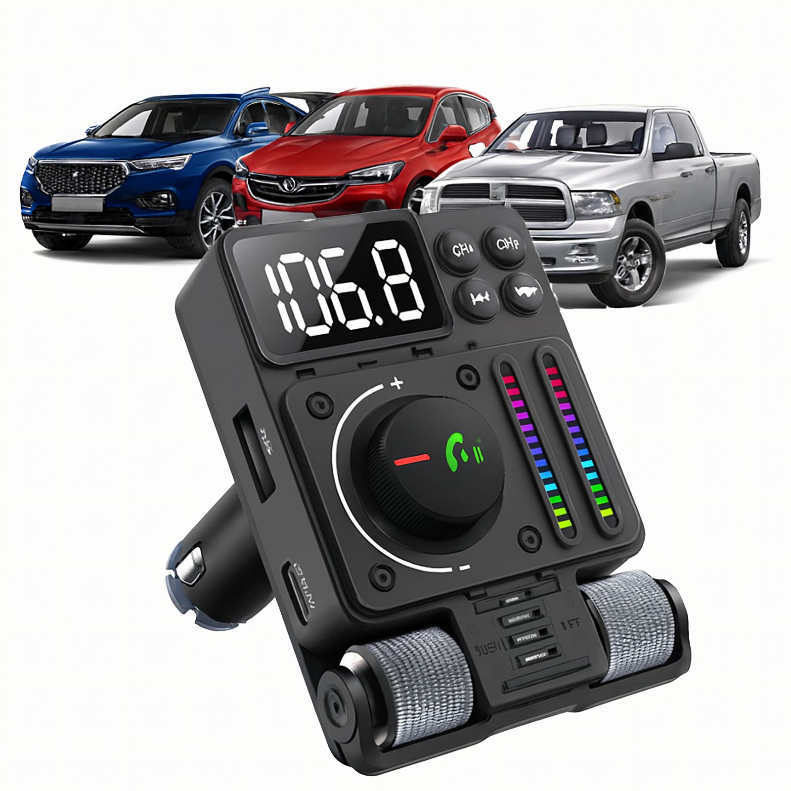 Transmiter Samochodowy Nadajnik Radio Fm Bluetooth 5.3 PD 30W Ładowarka 