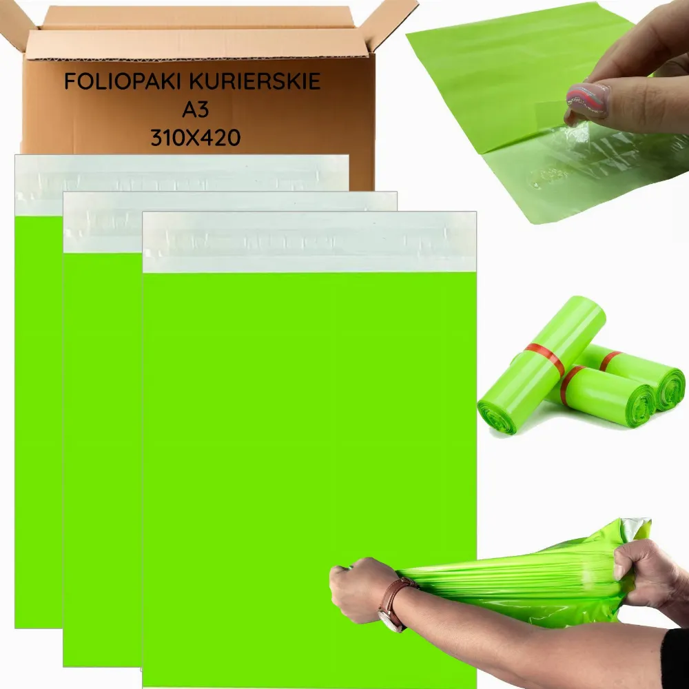 FOLIOPAKI KURIERSKIE ZIELONE A3 310x420 50 szt.