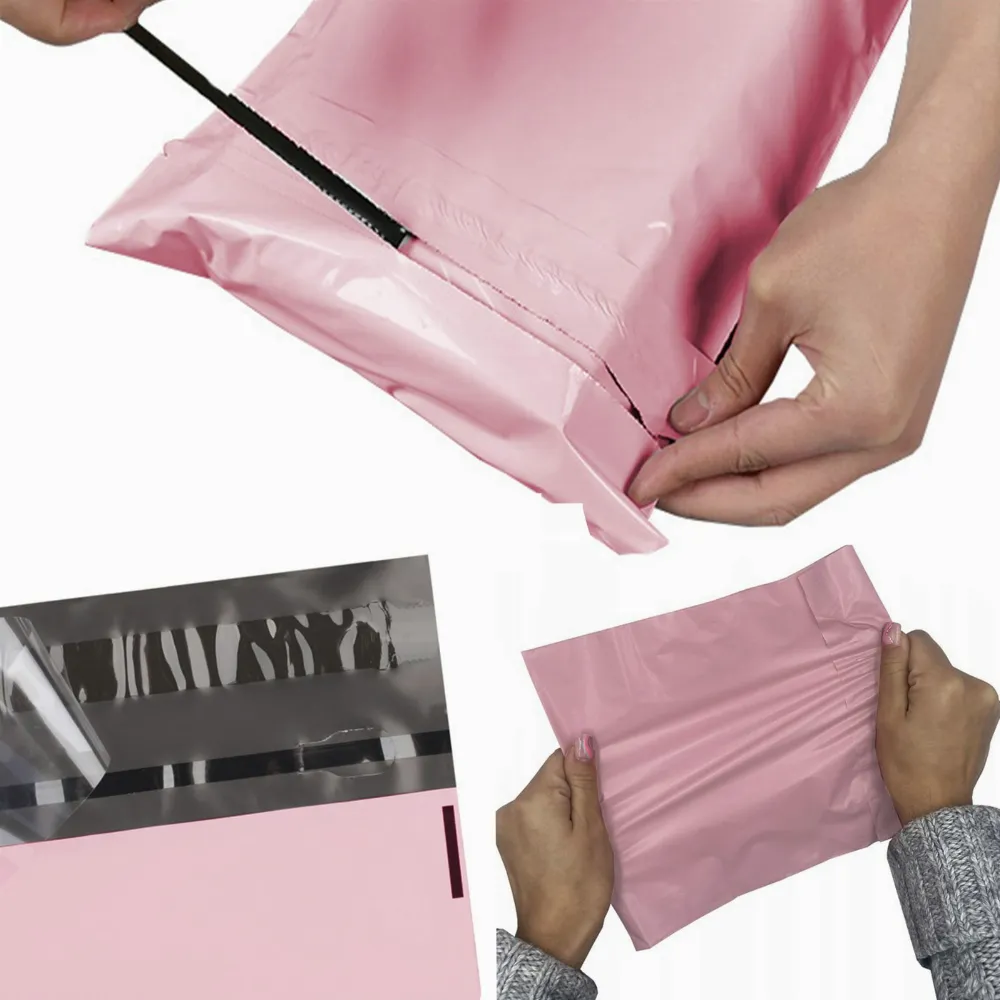 FOLIOPAKI KURIERSKIE RÓŻOWE Z ŁATWYM OTWRCIEM 260x350 50 szt