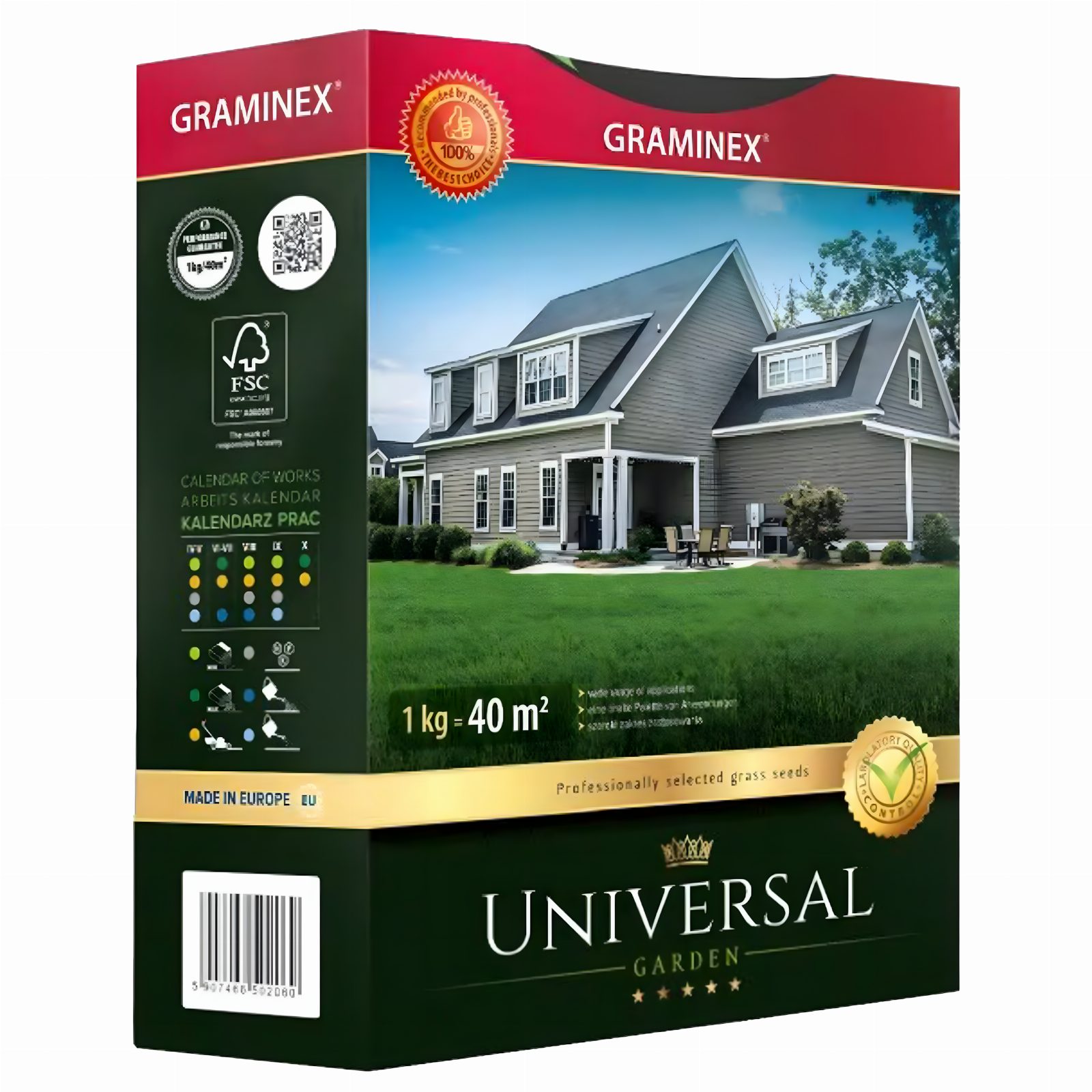 Premium Trawa Nasiona UNIVERSAL Mieszanka Uniwersalna 1kg 40m Odporna