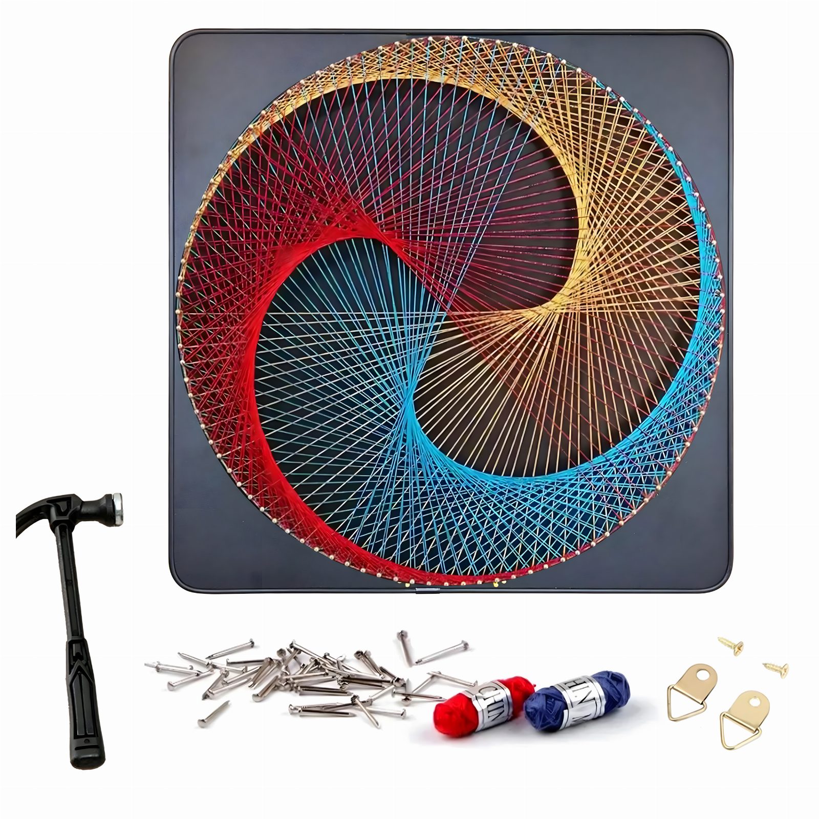 Zestaw Kreatywny Do String Art Przeplatanka Obraz z Nici Ramka 30x30 cm