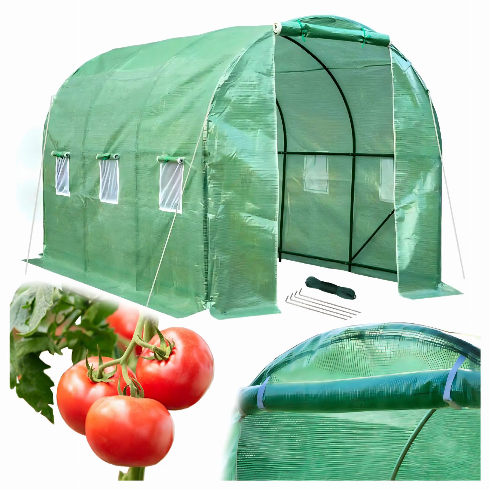 Foliowy Tunel Ogrodowy Szklarnia Namiot Stelaż Foliak 4x2,5x2m 10m2 19x0,5