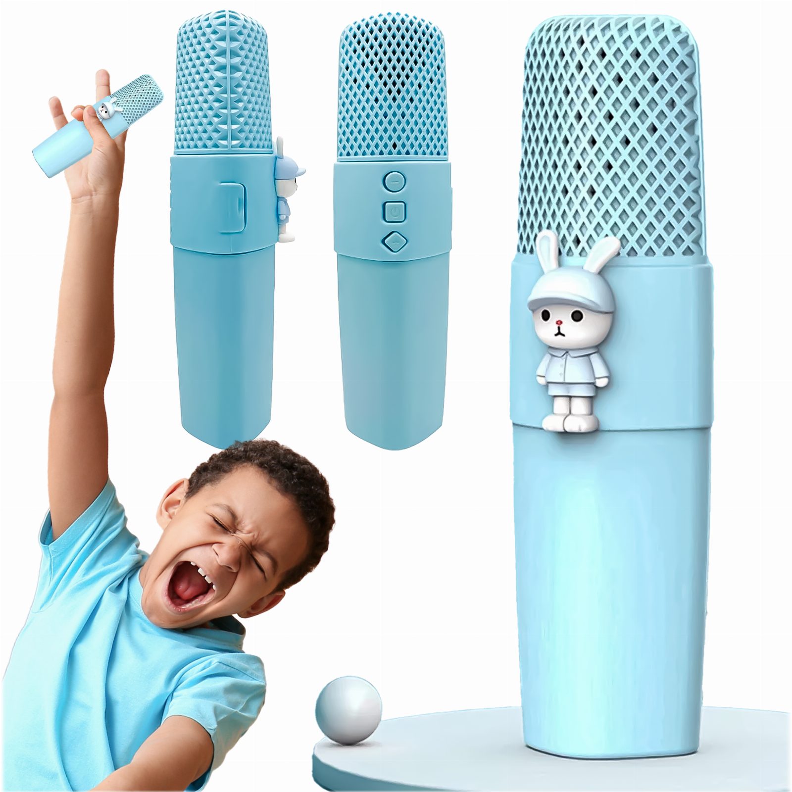 MIKROFON KARAOKE DLA DZIECI BLUETOOTH BEZPRZEWODOWY Z GŁOŚNIKIEM USB 